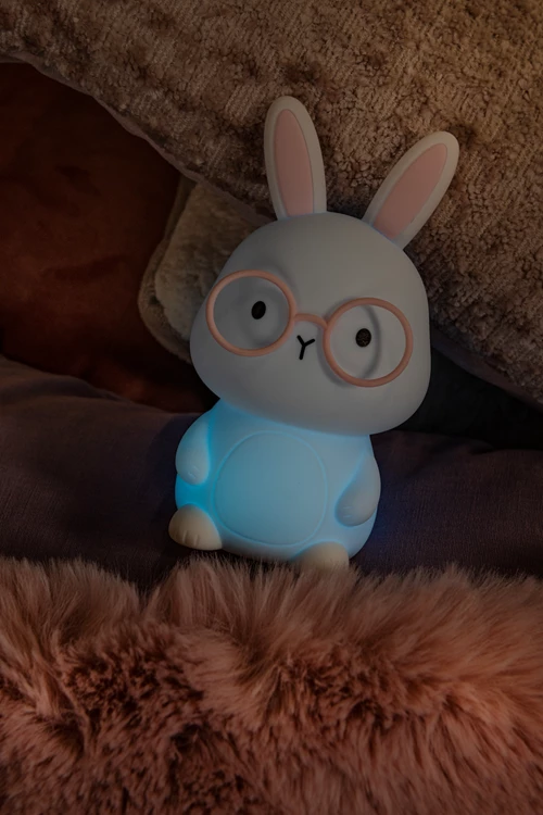 Lucide PINCHA RABBIT - Rechargeable Table lamp Children - Battery pack- LED 3 StepDim - Rgb - White | Essential - atmosphere 2